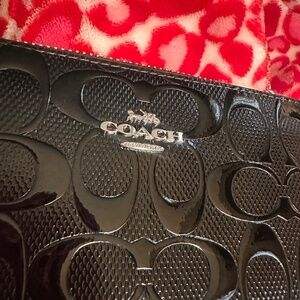 Black leather coach bag